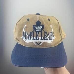 Vintage 90s Toronto Maple Leafs The Game Snapback Hat Rare